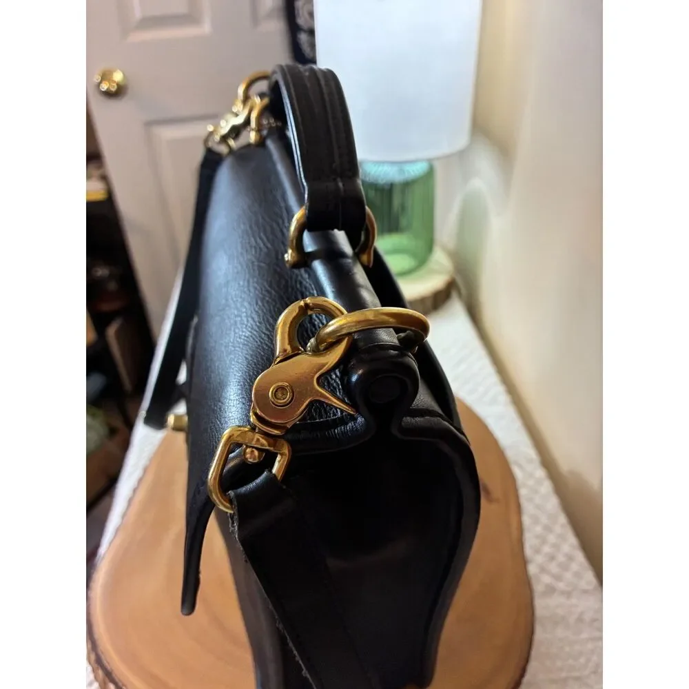 Vintage Coach Willis Bag Black Leather Crossbody 9927